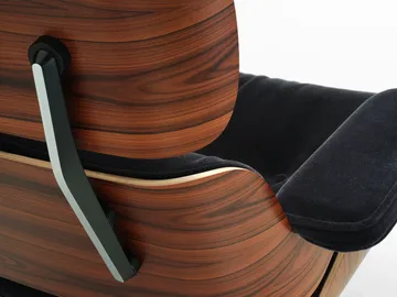 Eames Lounge Chair & Ottoman new dimensions - 08 Dark Anthracite-05 santos palis.-pol.steel-black - Vitra