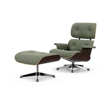 Eames Lounge Chair & Ottoman new dimensions - 09 Ivory-forest-05 sant. palisander-pol. Steel - Vitra