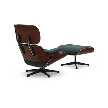 Eames Lounge Chair & Ottoman new dimensions - 11 Pine Green-32 walnut dark-pol.steel-black - Vitra