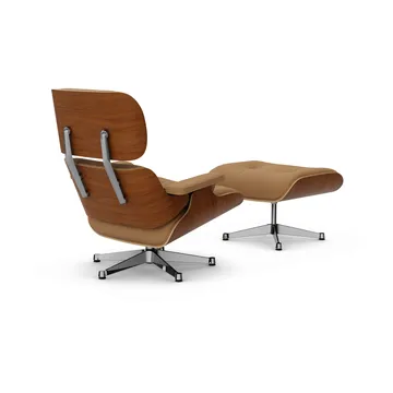 Eames Lounge Chair & Ottoman new dimensions - 62 Ochre-31 walnut natural-pol. steel - Vitra