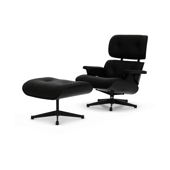 Eames Lounge Chair & Ottoman new dimensions - 66 Nero-27 chestnut black-pol. steel-black - Vitra
