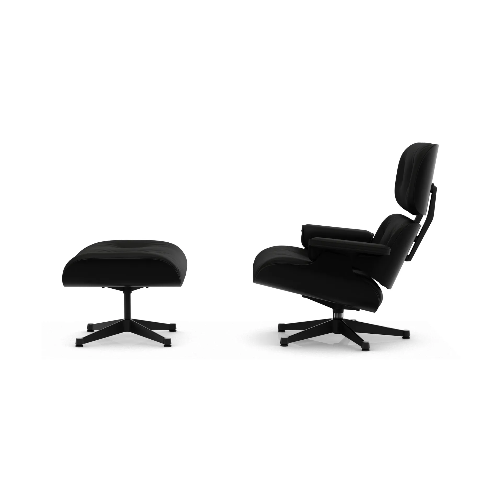 Eames Lounge Chair & Ottoman new dimensions, 66 Nero-27 chestnut black-pol. steel-black Vitra