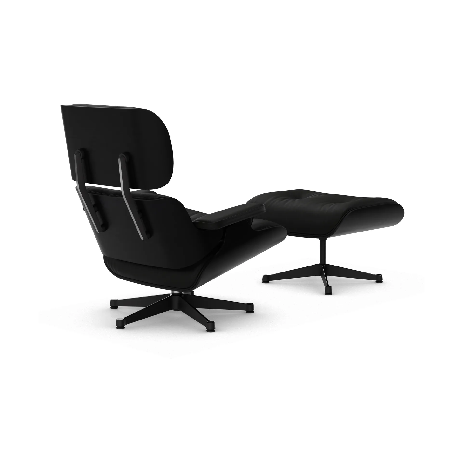 Eames Lounge Chair & Ottoman new dimensions, 66 Nero-27 chestnut black-pol. steel-black Vitra
