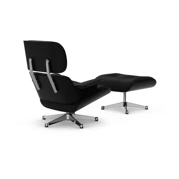 Eames Lounge Chair & Ottoman new dimensions - 66 Nero-27 chestnut black-pol. steel - Vitra