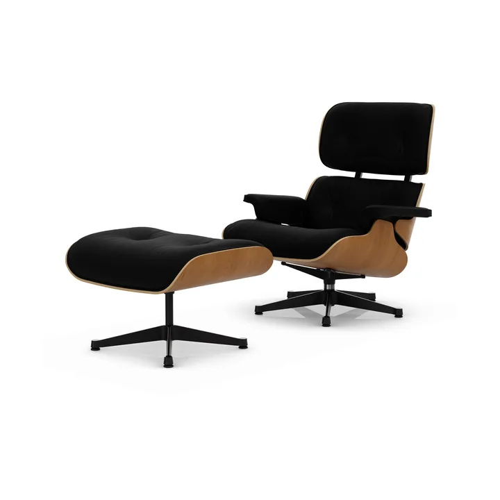 Eames Lounge Chair & Ottoman new dimensions - 66 Nero-28 cherry natural-pol. steel-black - Vitra