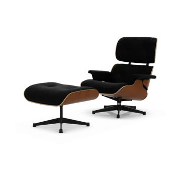 Eames Lounge Chair & Ottoman new dimensions - 66 Nero-31 walnut natural-pol. steel-black - Vitra