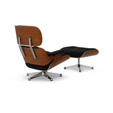 Eames Lounge Chair & Ottoman new dimensions - 66 Nero-31 walnut natural-pol. steel - Vitra