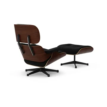 Eames Lounge Chair & Ottoman new dimensions - 66 Nero-32 walnut dark-pol. steel-black - Vitra