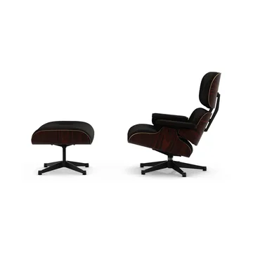 Eames Lounge Chair & Ottoman new dimensions - 68 Chocolate-05 santos palisander-pol. steel-black - Vitra