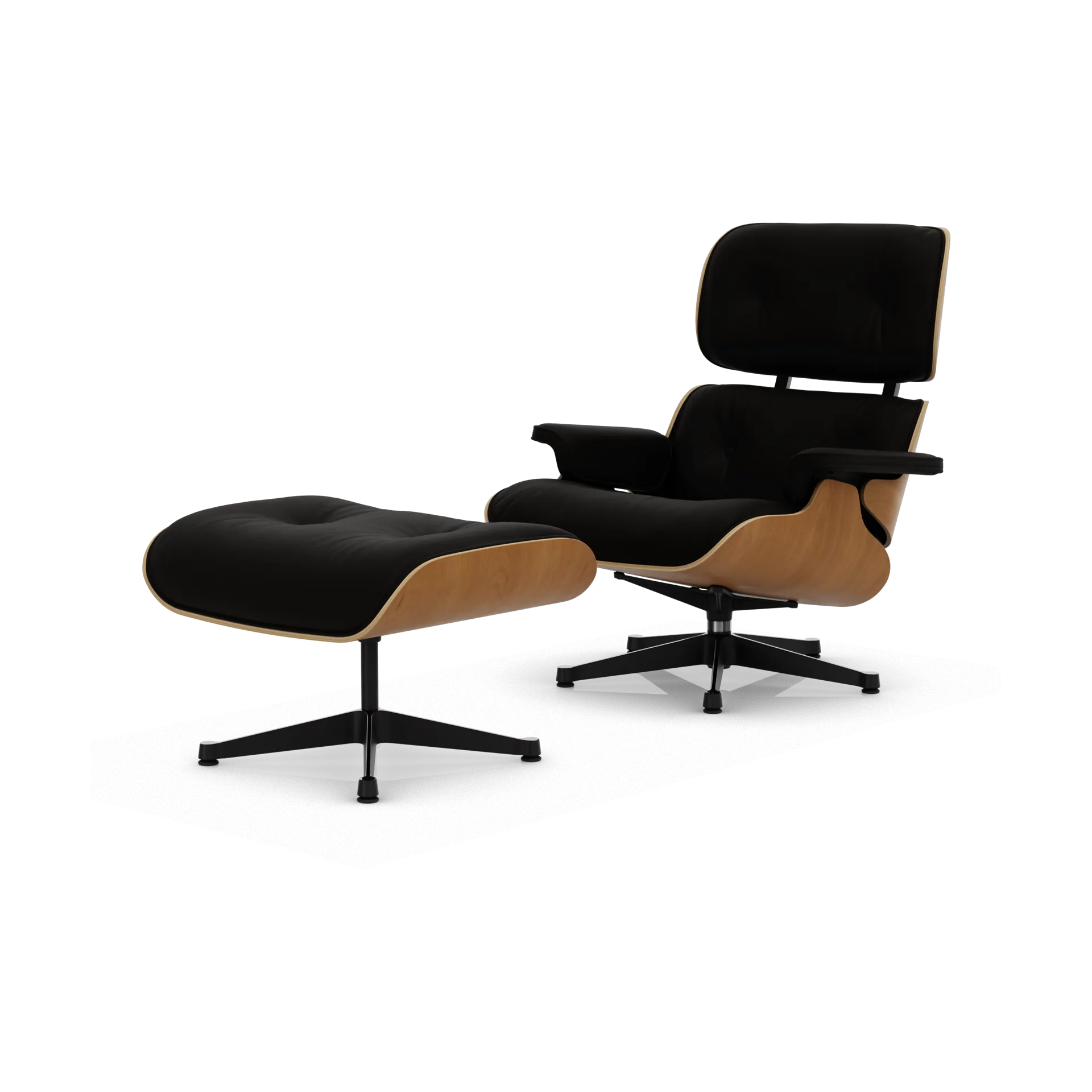 Eames Lounge Chair & Ottoman new dimensions, 68 Chocolate-28 cherry natural-pol. steel-black Vitra
