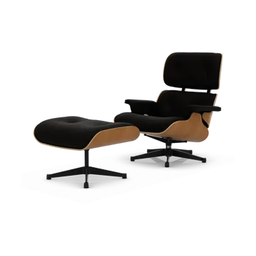 Eames Lounge Chair & Ottoman new dimensions - 68 Chocolate-28 cherry natural-pol. steel-black - Vitra