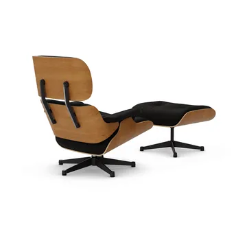 Eames Lounge Chair & Ottoman new dimensions - 68 Chocolate-28 cherry natural-pol. steel-black - Vitra