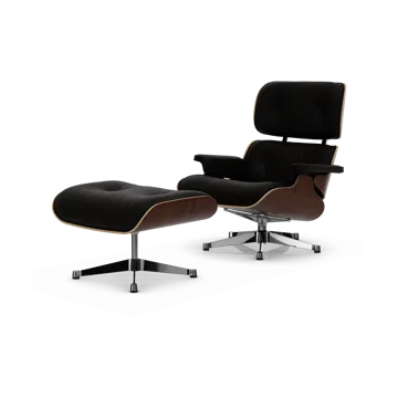 Eames Lounge Chair & Ottoman new dimensions - 68 Chocolate-32 walnut dark-pol. steel - Vitra
