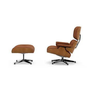 Eames Lounge Chair & Ottoman new dimensions - 97 Cognac-28 cherry natural-pol. steel - Vitra