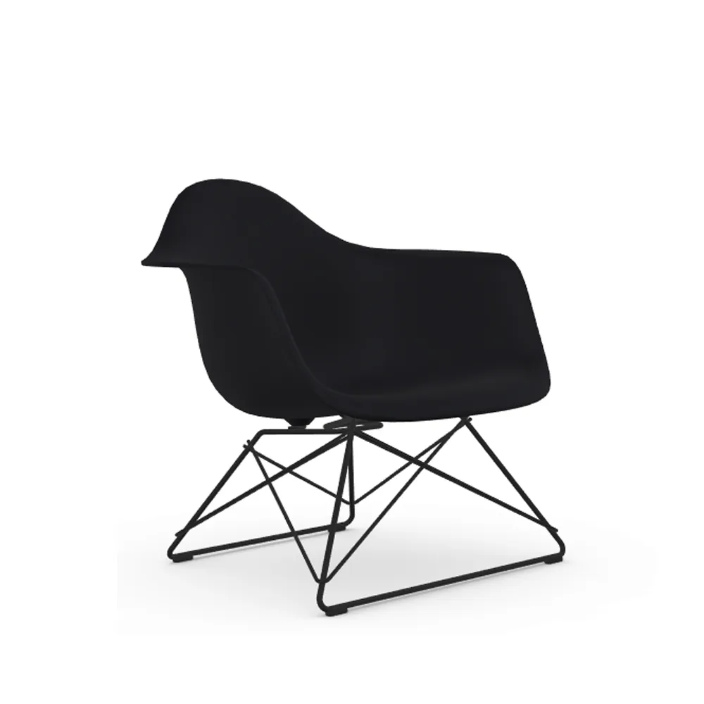 Eames plastic armchair LAR fåtölj, Deep black-Black Vitra