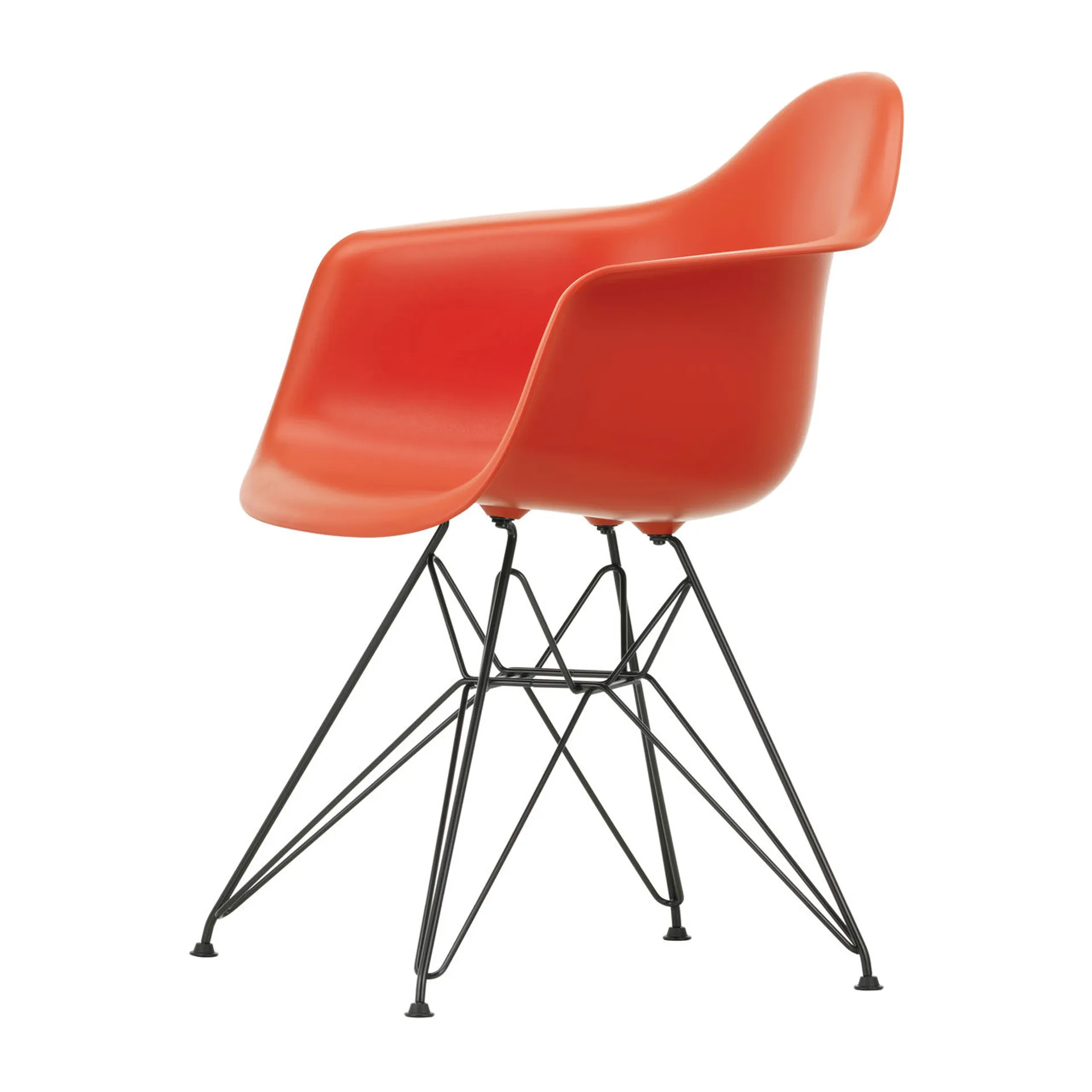 Eames Plastic Armchair RE DAR stol, 03 poppy red-black Vitra