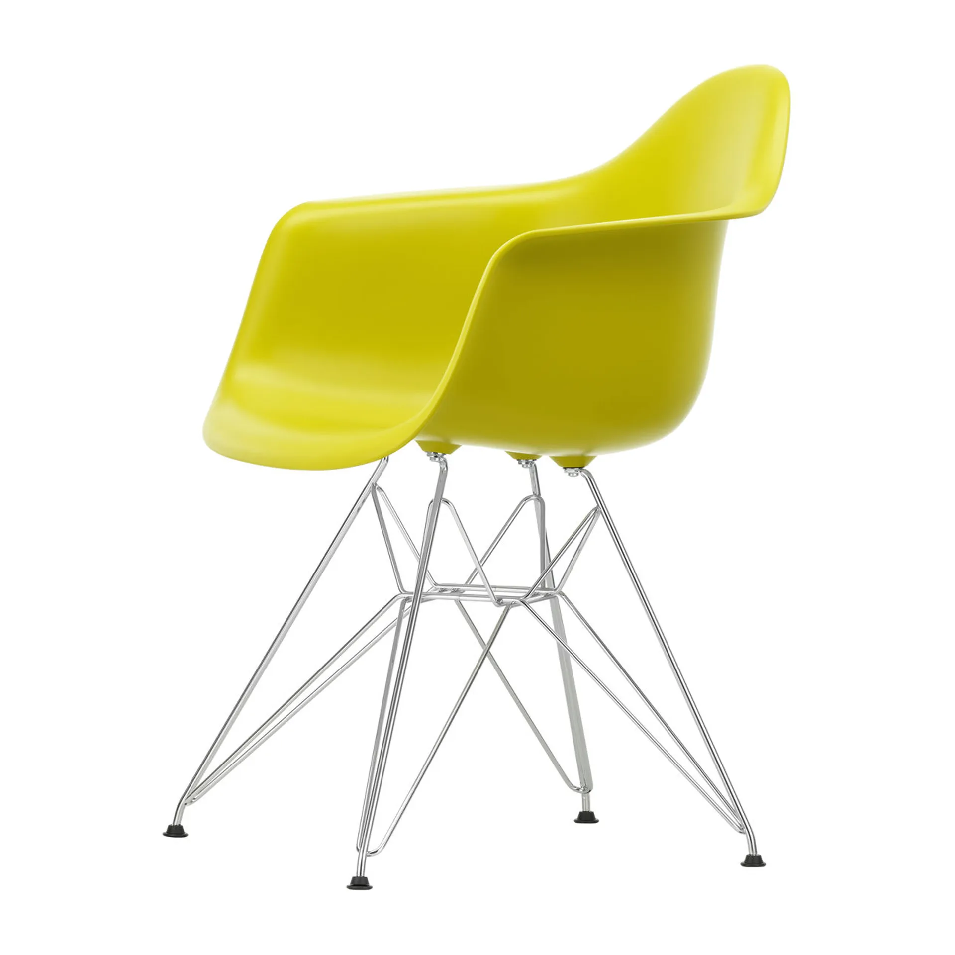 Eames Plastic Armchair RE DAR stol, 34 mustard-chrome Vitra