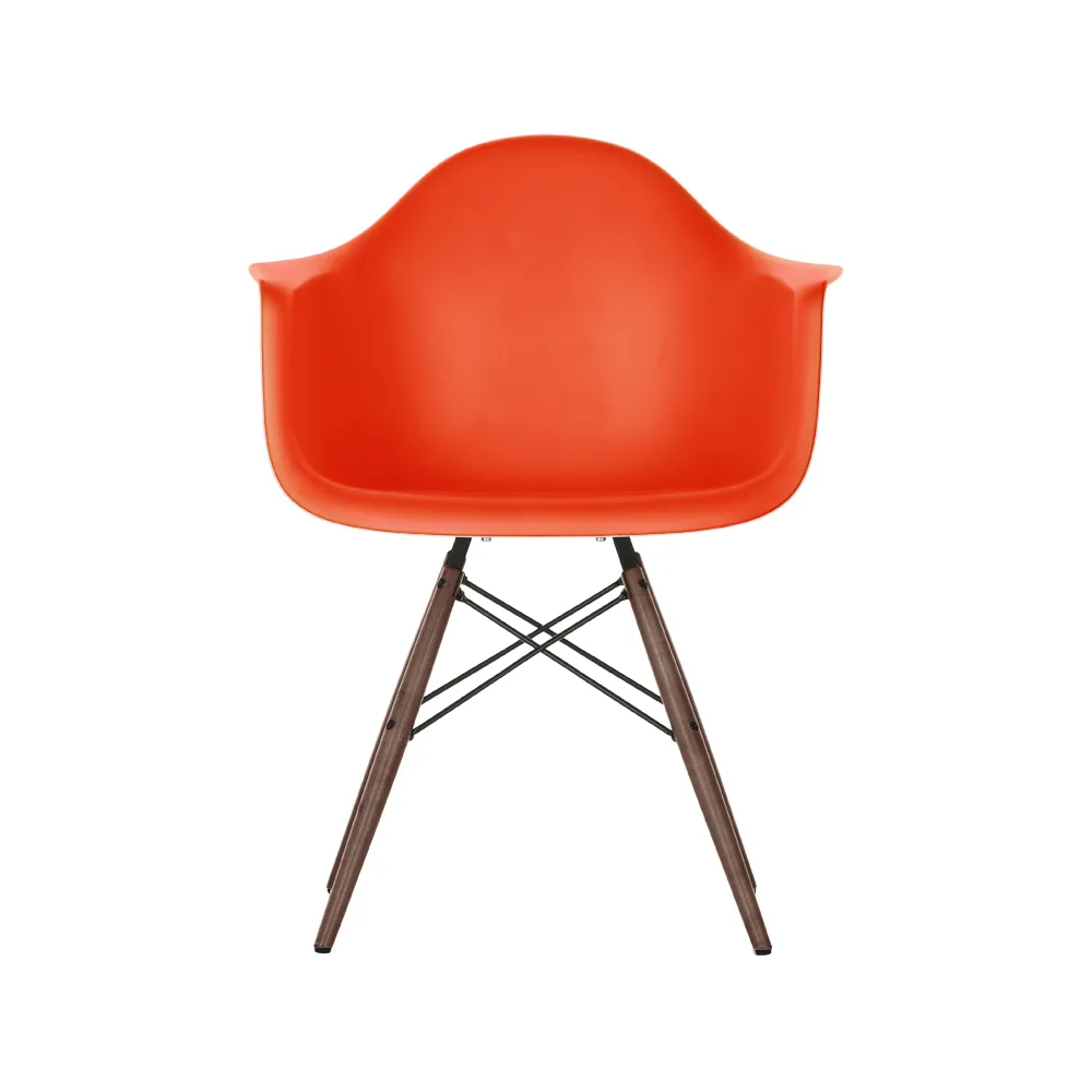 Eames Plastic Armchair RE DAW stol, 03 poppy red-dark maple Vitra
