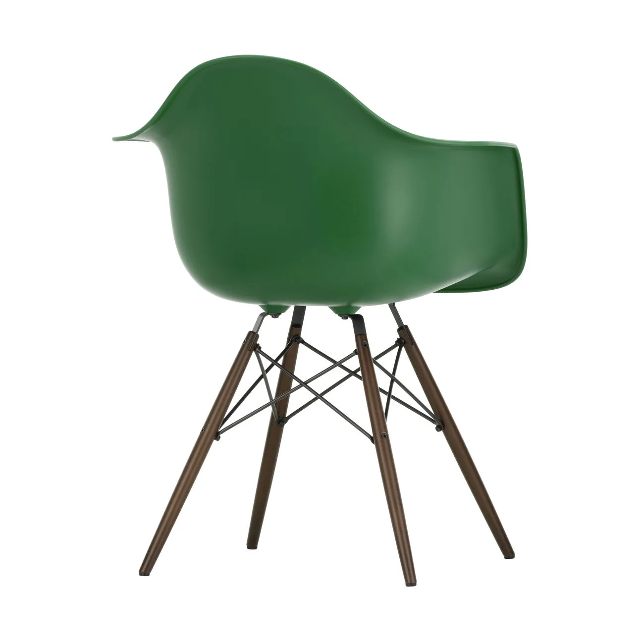 Eames Plastic Armchair RE DAW stol, 17 emerald -dark maple Vitra