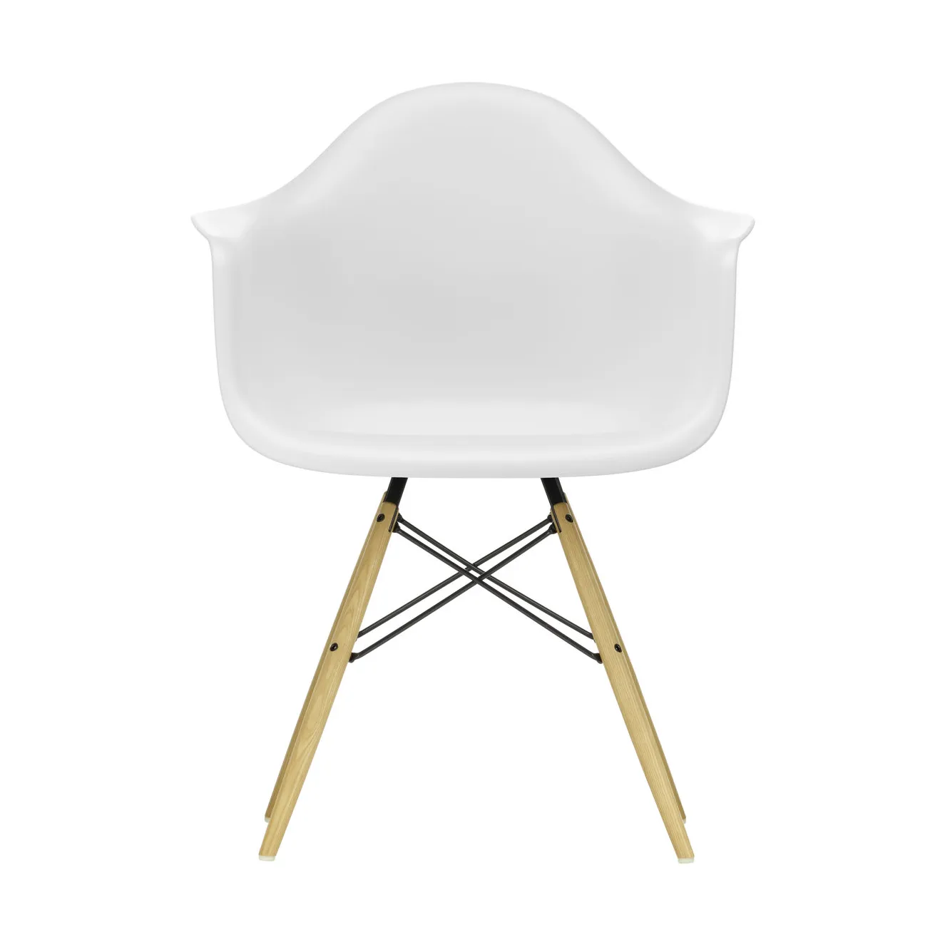 Eames Plastic Armchair RE DAW stol, 85 cotton white-ash Vitra