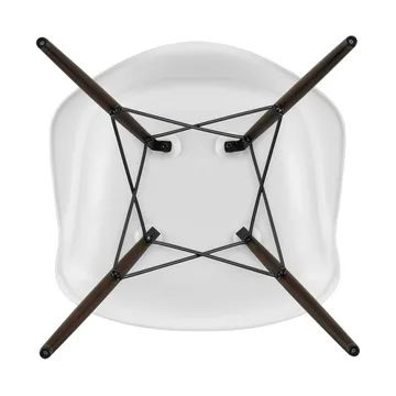 Eames Plastic Armchair RE DAW stol - 85 cotton white-dark maple - Vitra