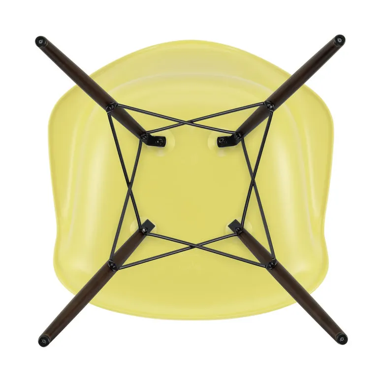 Eames Plastic Armchair RE DAW stol, 92 citron-dark maple Vitra