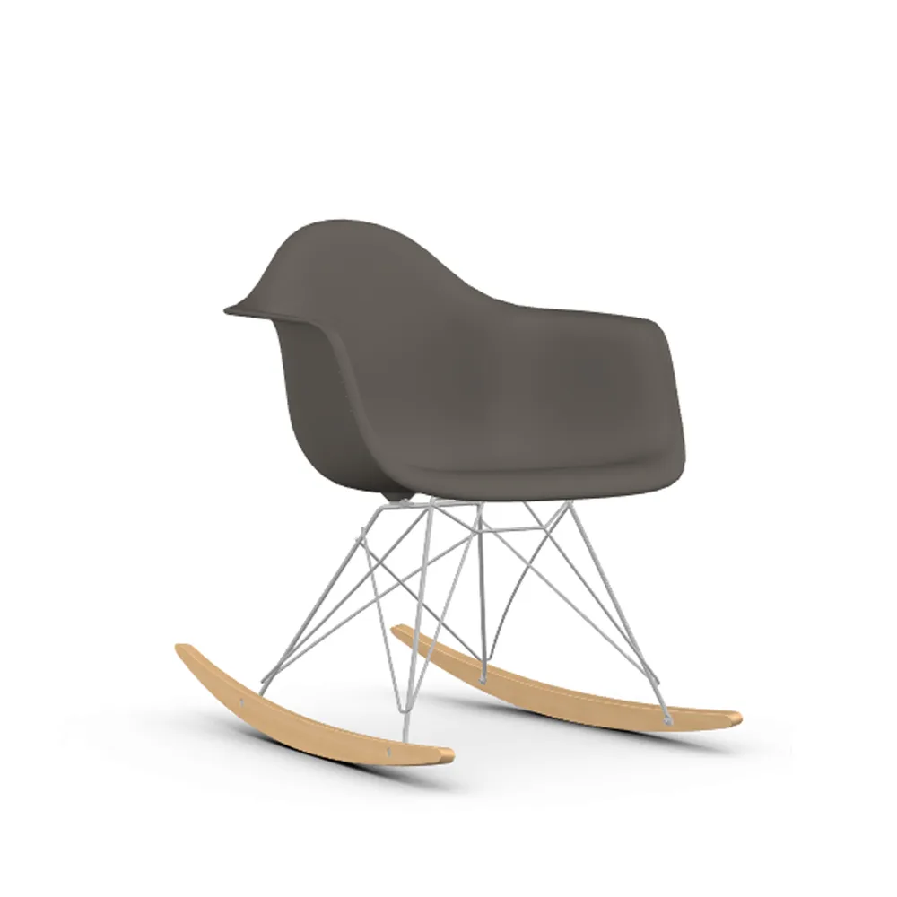 Eames Plastic Armchair RE RAR gungstol, 56 granite grey-chrome-golden maple Vitra