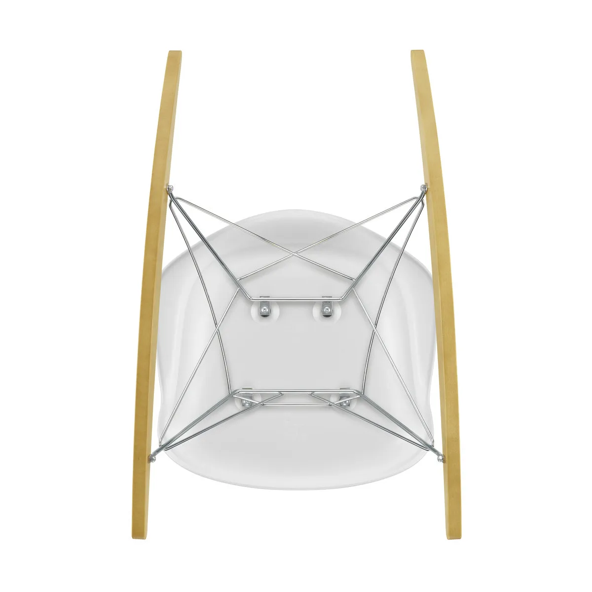 Eames Plastic Armchair RE RAR gungstol, 85 cotton white-chrome-golden maple Vitra