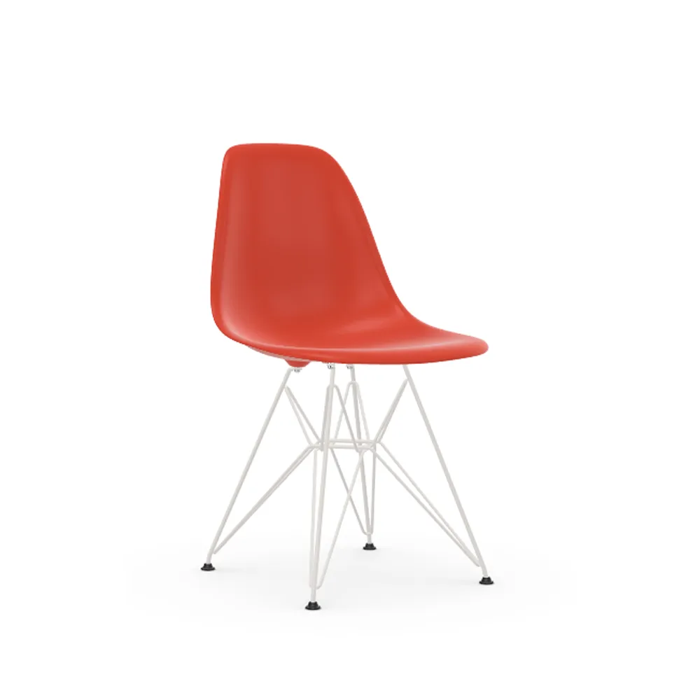 Eames Plastic Side Chair RE DSR stol, 03 poppy red-white Vitra