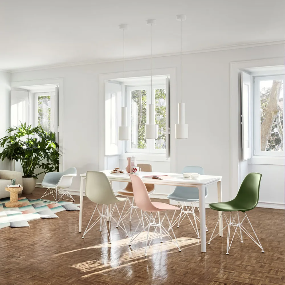 Eames Plastic Side Chair RE DSR stol, 23 ice grey-white Vitra