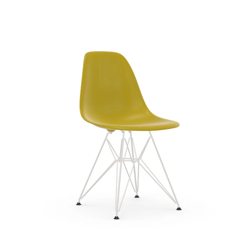 Eames Plastic Side Chair RE DSR stol, 34 mustard-white Vitra
