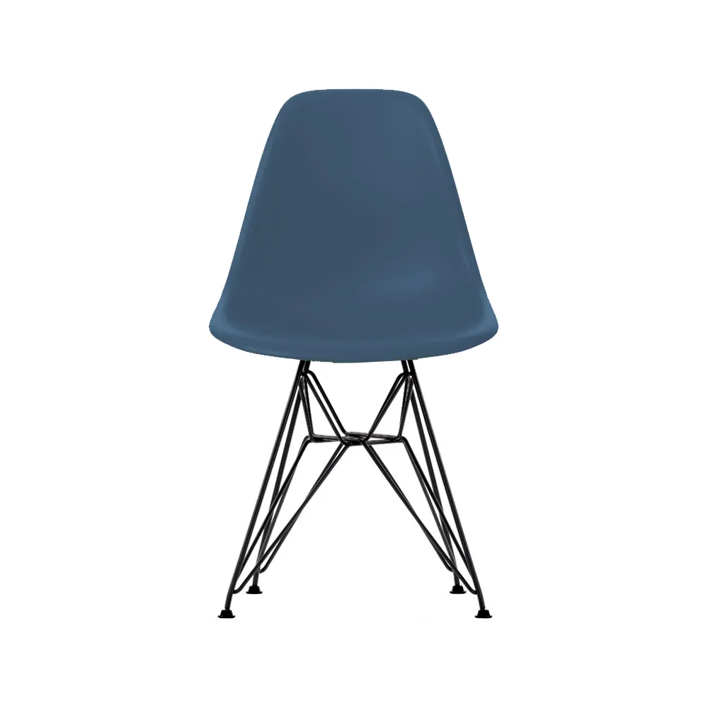 Eames Plastic Side Chair RE DSR stol, 83 sea blue-basic dark Vitra