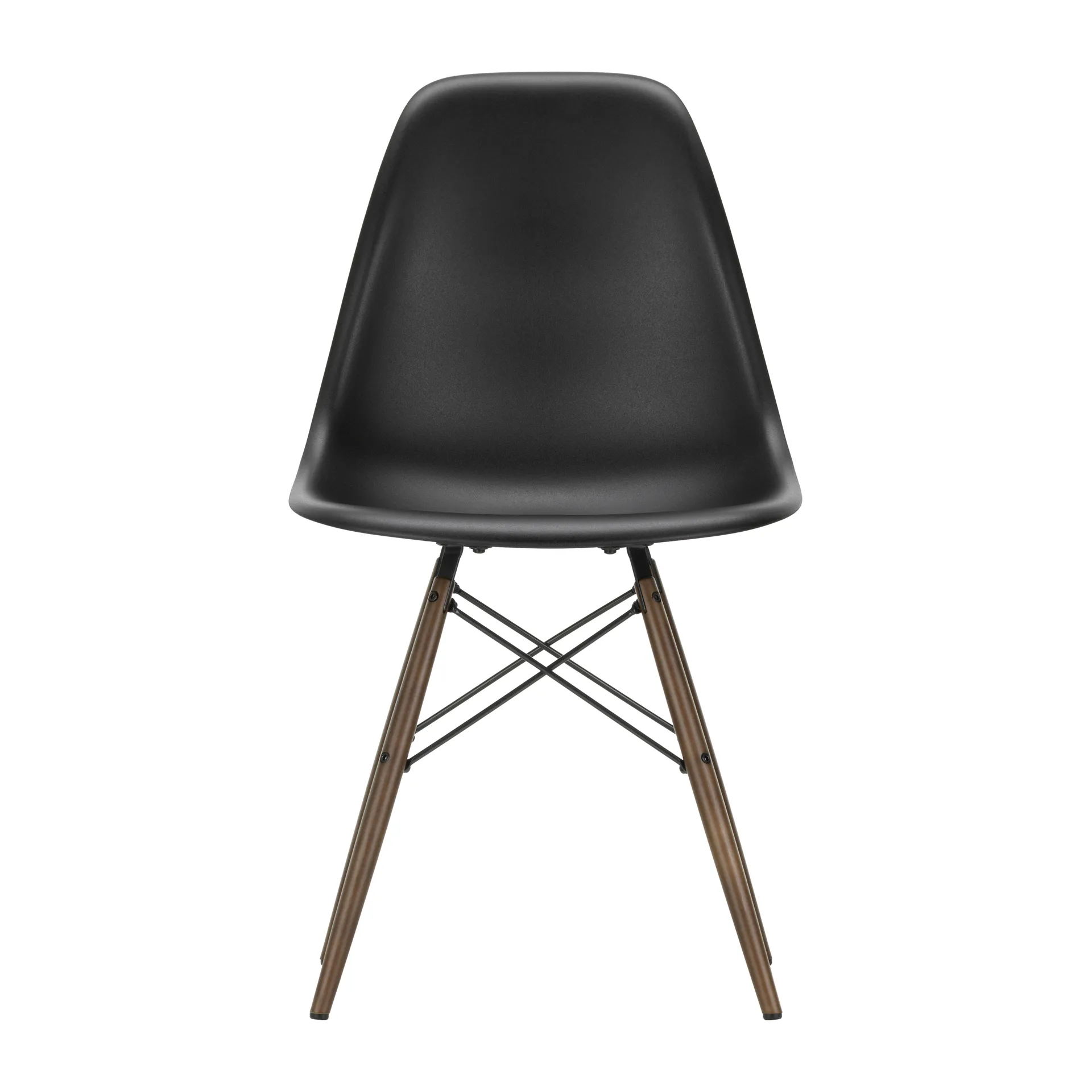 Eames Plastic Side Chair RE DSW stol, 12 deep black-dark maple Vitra