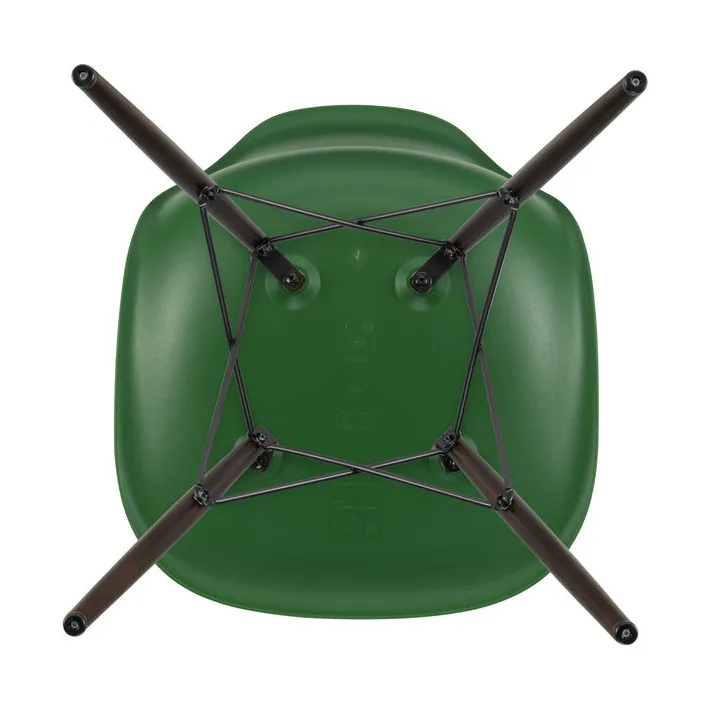 Eames Plastic Side Chair RE DSW stol, 17 emerald -dark maple Vitra