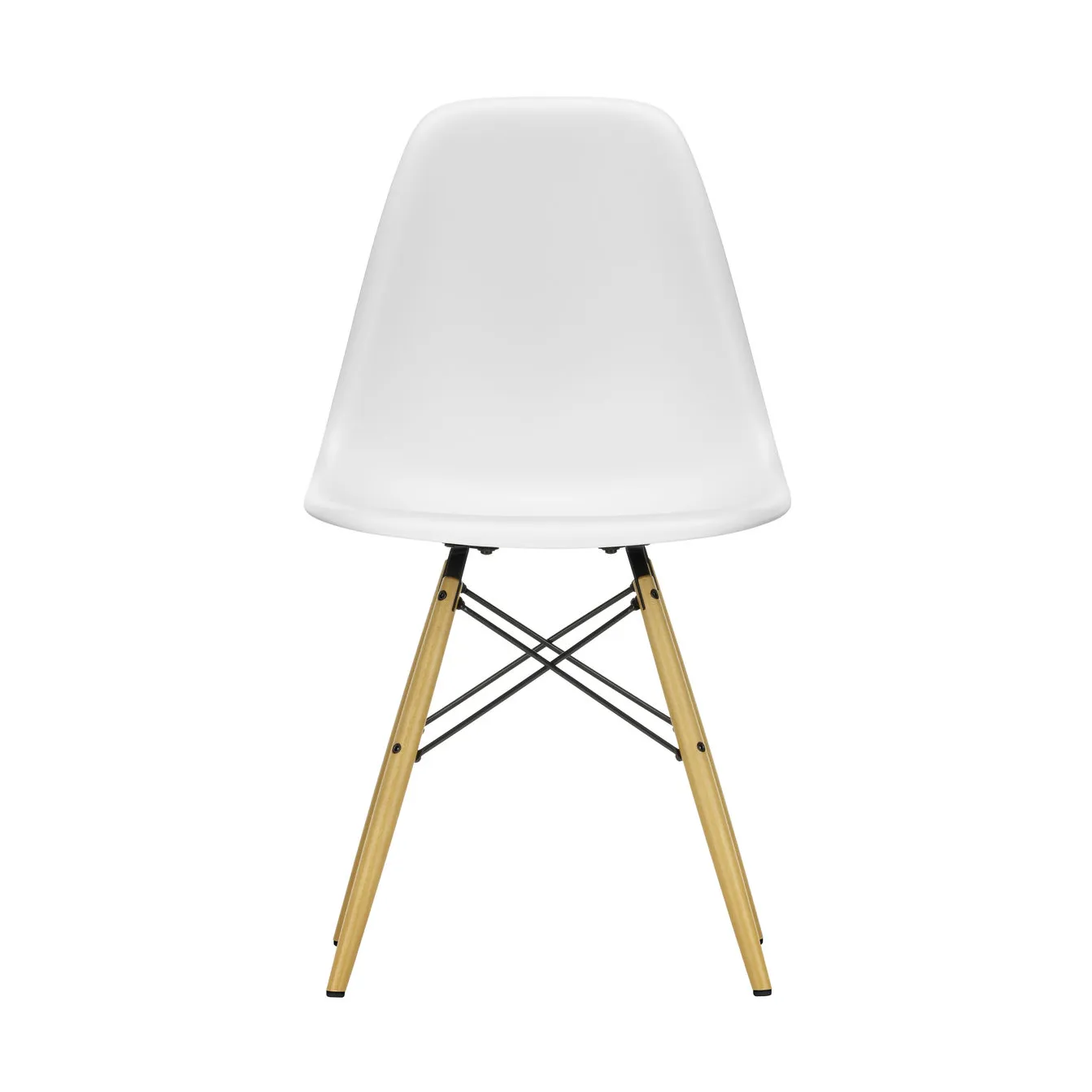 Eames Plastic Side Chair RE DSW stol, 85 cotton white-golden maple Vitra