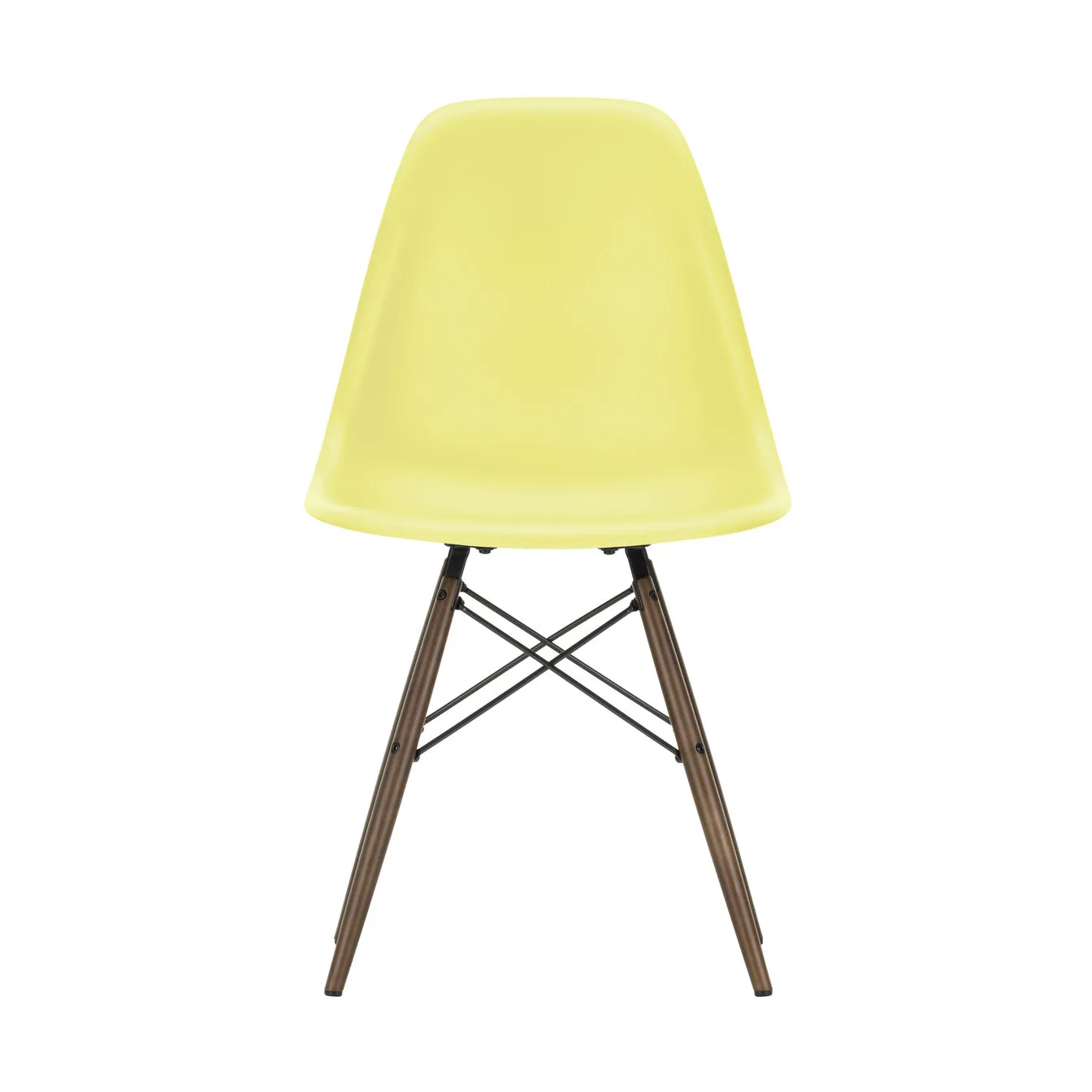 Eames Plastic Side Chair RE DSW stol, 92 citron-dark maple Vitra