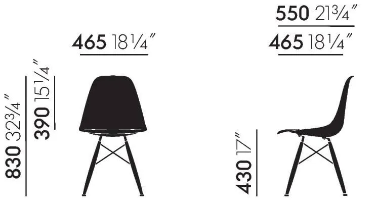 Eames Plastic Side Chair RE DSW stol, White-golden maple Vitra