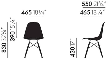 Eames Plastic Side Chair RE DSW stol - White-honey tone ash - Vitra