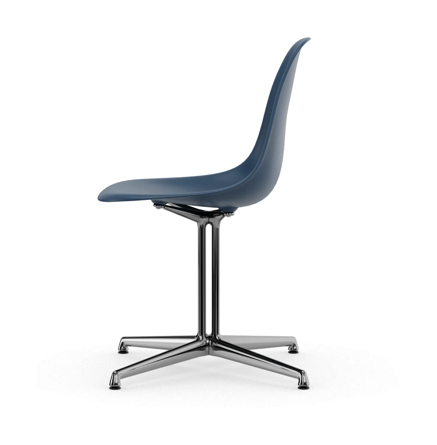 Eames Plastic Side Chair RE La Fonda base, 83 sea blue-03 polished aluminium Vitra