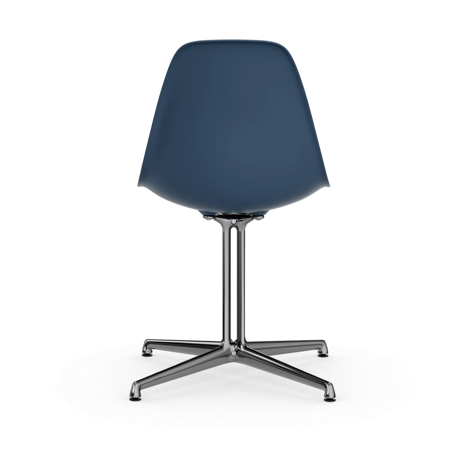 Eames Plastic Side Chair RE La Fonda base, 83 sea blue-03 polished aluminium Vitra