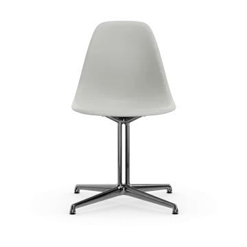 Eames Plastic Side Chair RE La Fonda base - 85 cotton white-03 polished aluminium - Vitra