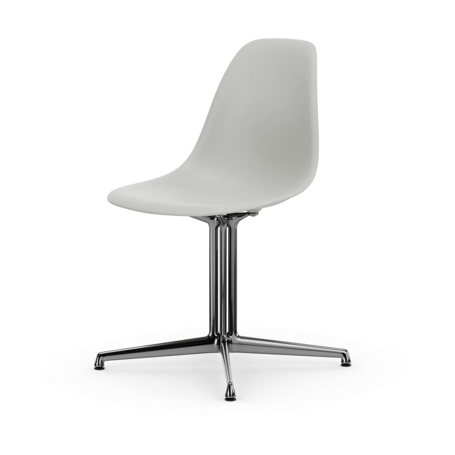 Eames Plastic Side Chair RE La Fonda base, 85 cotton white-03 polished aluminium Vitra