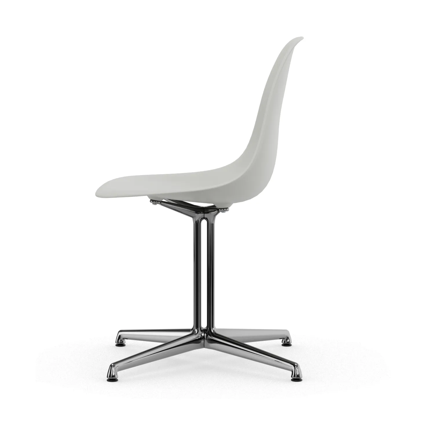 Eames Plastic Side Chair RE La Fonda base, 85 cotton white-03 polished aluminium Vitra