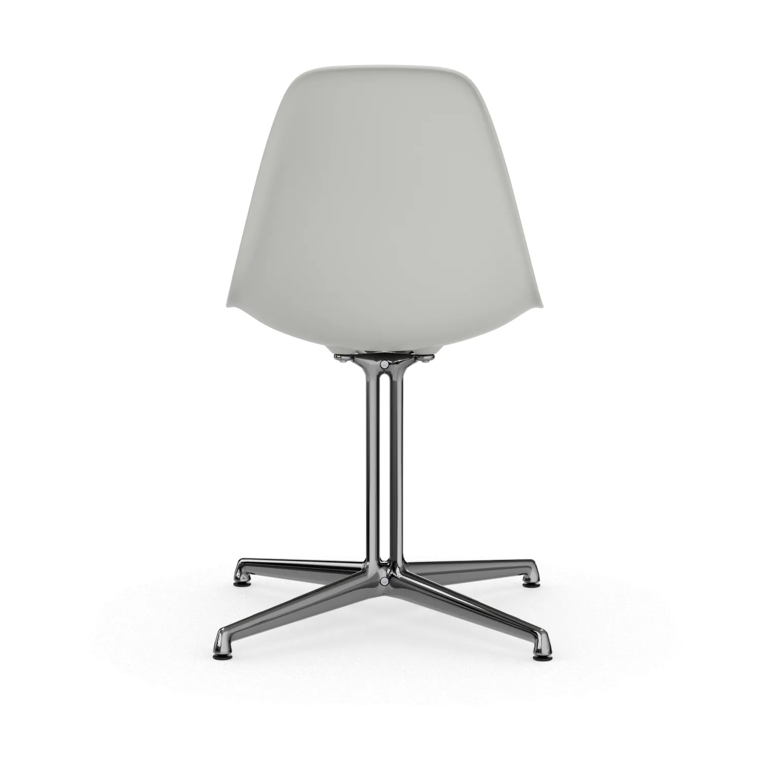 Eames Plastic Side Chair RE La Fonda base, 85 cotton white-03 polished aluminium Vitra