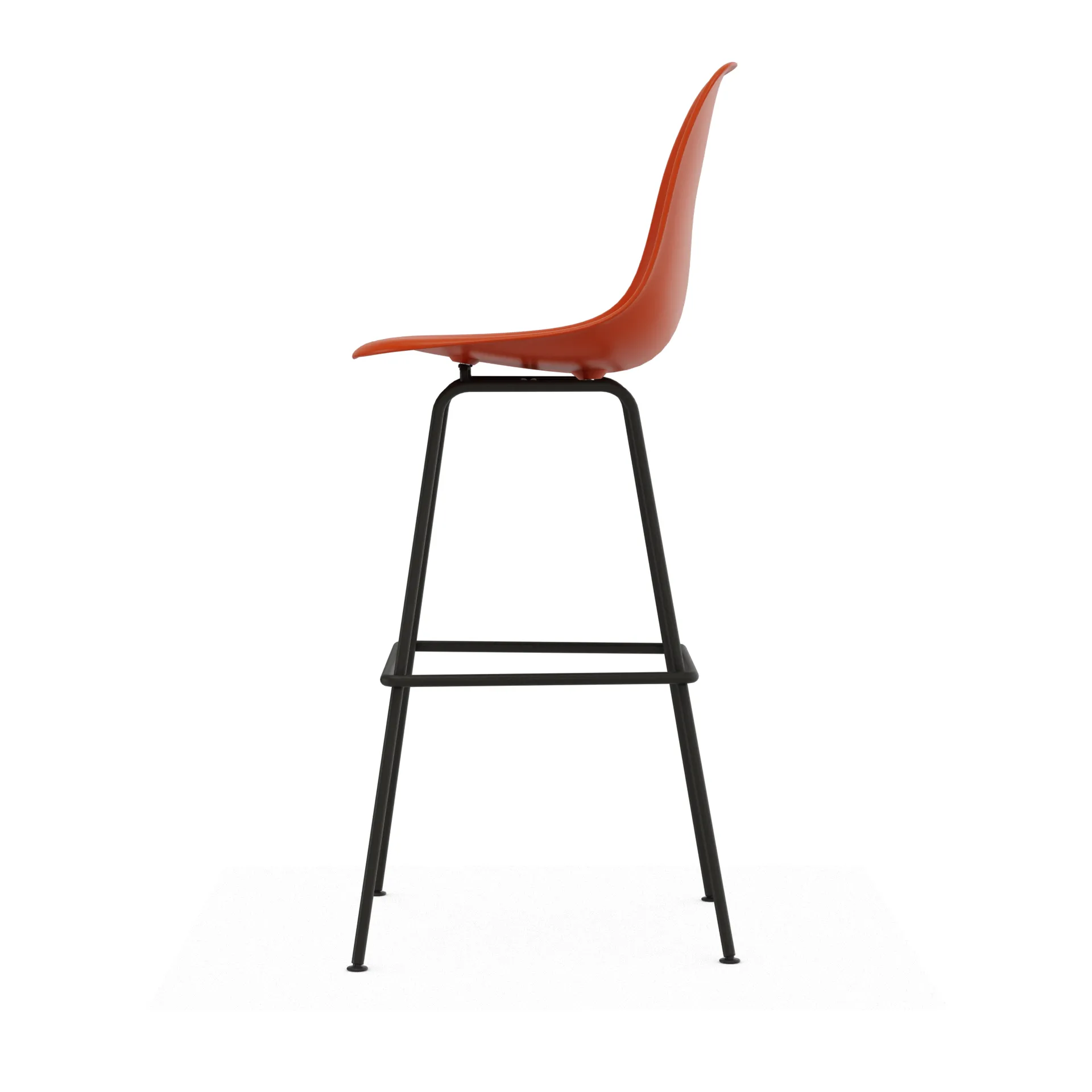 Eames Plastic Stool RE barpall, High Rust orange-black Vitra