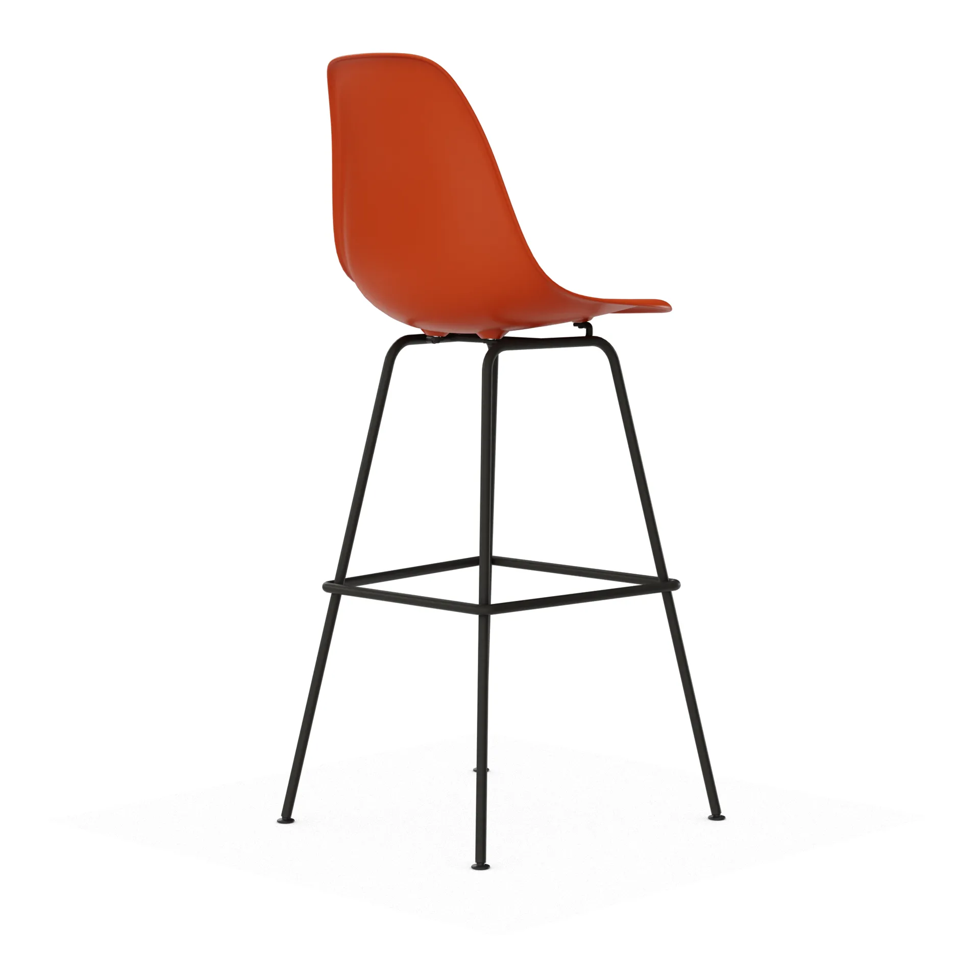 Eames Plastic Stool RE barpall, High Rust orange-black Vitra