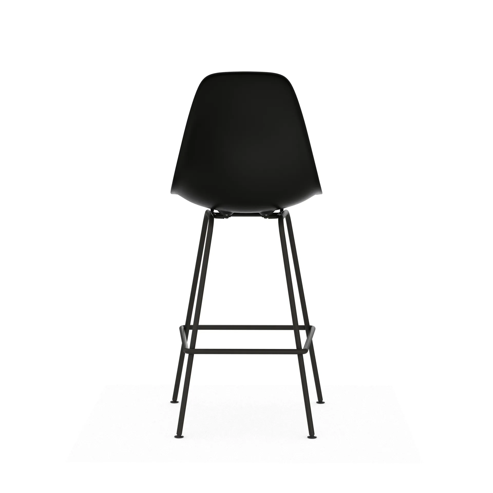 Eames Plastic Stool RE barpall, Medium Black-black Vitra