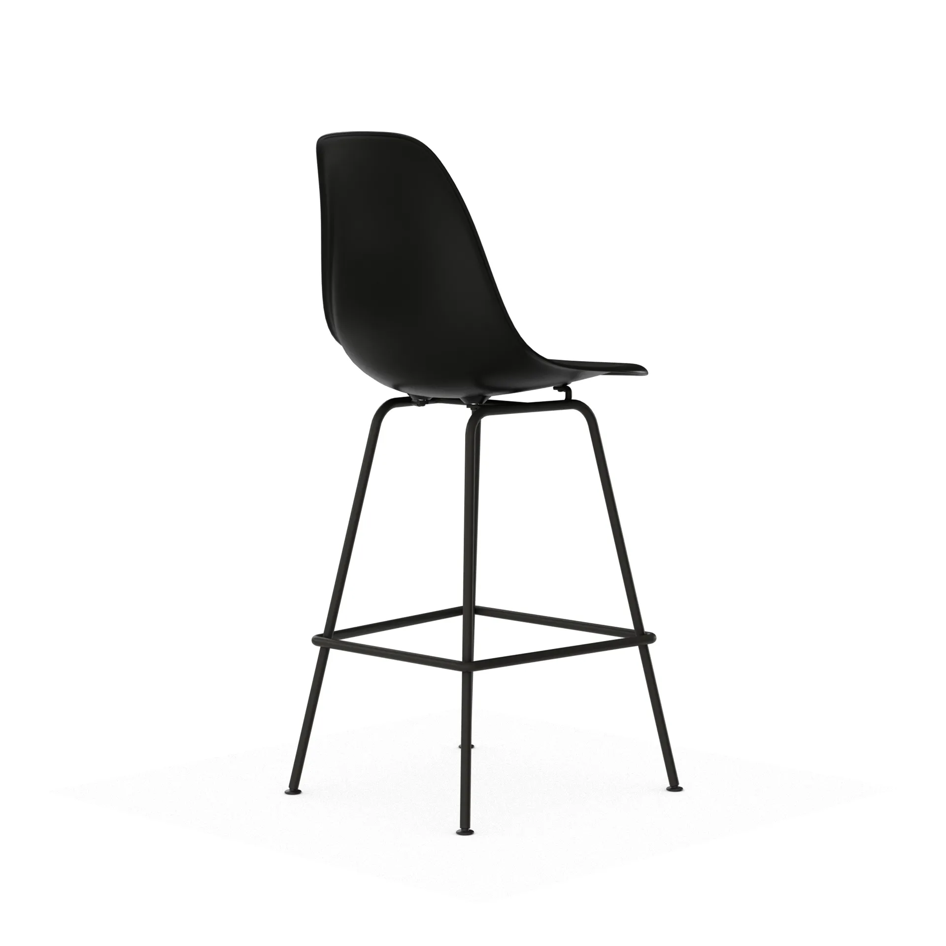 Eames Plastic Stool RE barpall, Medium Black-black Vitra