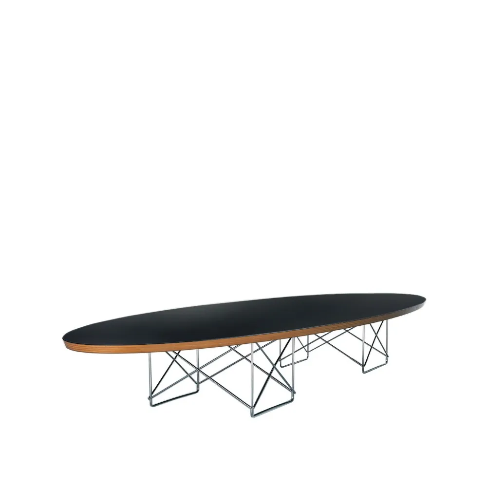 Elliptical soffbord, Svart-Kromstativ Vitra