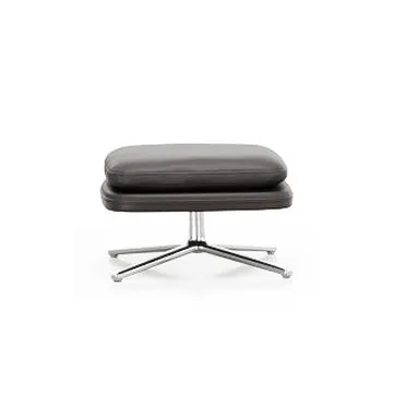 Grand Relax fotpall Leather premium F - 68 chocolate-aluminium - Vitra